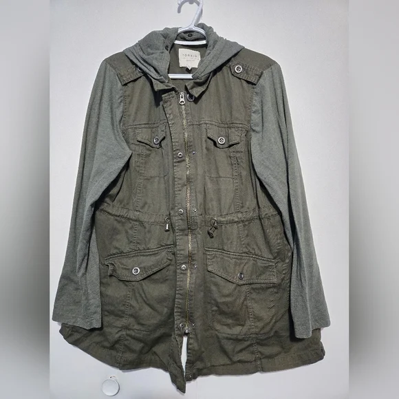 Torrid Olive and Gray Utility Jacket - Picture 2 of 7